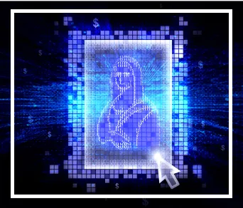 Représentation numérique de La Joconde, une œuvre du peintre Léonard de Vinci.